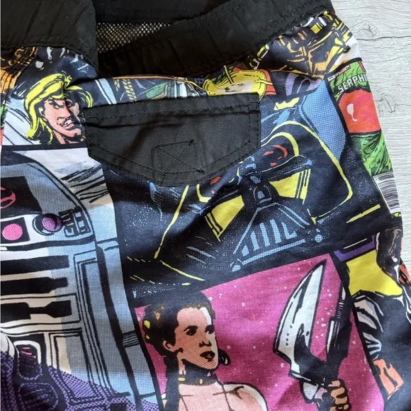 Star Wars Swim Trunks Size 2X Comic Strip All Over Print - Picture 5 of 16